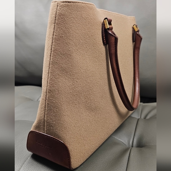 Ohkaycloset Handbags - Fashion Tote Handbag Tan Brown Lined Stripe multi